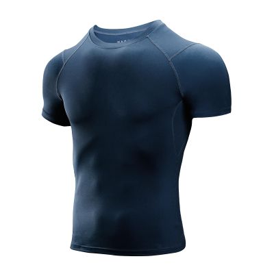 Niksa Men's Compression Shirts 1 Pack, Short Sleeve Athletic Compression Tops Cool Dry Workout T Shirt, Rash Guard Base Layer Undershirt