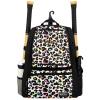 Baseball Bag, Youth Baseball Bag Softball Bat Bag with Shoe Compartment, Baseball Equipment Bag TBall Bat with Fence Hook, for Batting Mitten, Helmet, Teeball Gear Adult Colorful Leopard view 1