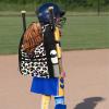 Baseball Bag, Youth Baseball Bag Softball Bat Bag with Shoe Compartment, Baseball Equipment Bag TBall Bat with Fence Hook, for Batting Mitten, Helmet, Teeball Gear Adult Colorful Leopard view 4