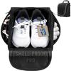 Smell Proof Shoe Cleat Bag for Travel Men - Golf Soccer Zippered Sport Shoe Carrier Bags with Ventilation & Side Pockets for Socks, Tees, Golf Balls; Golf Accessories Fathers Dad Day Gifts for Men view 2