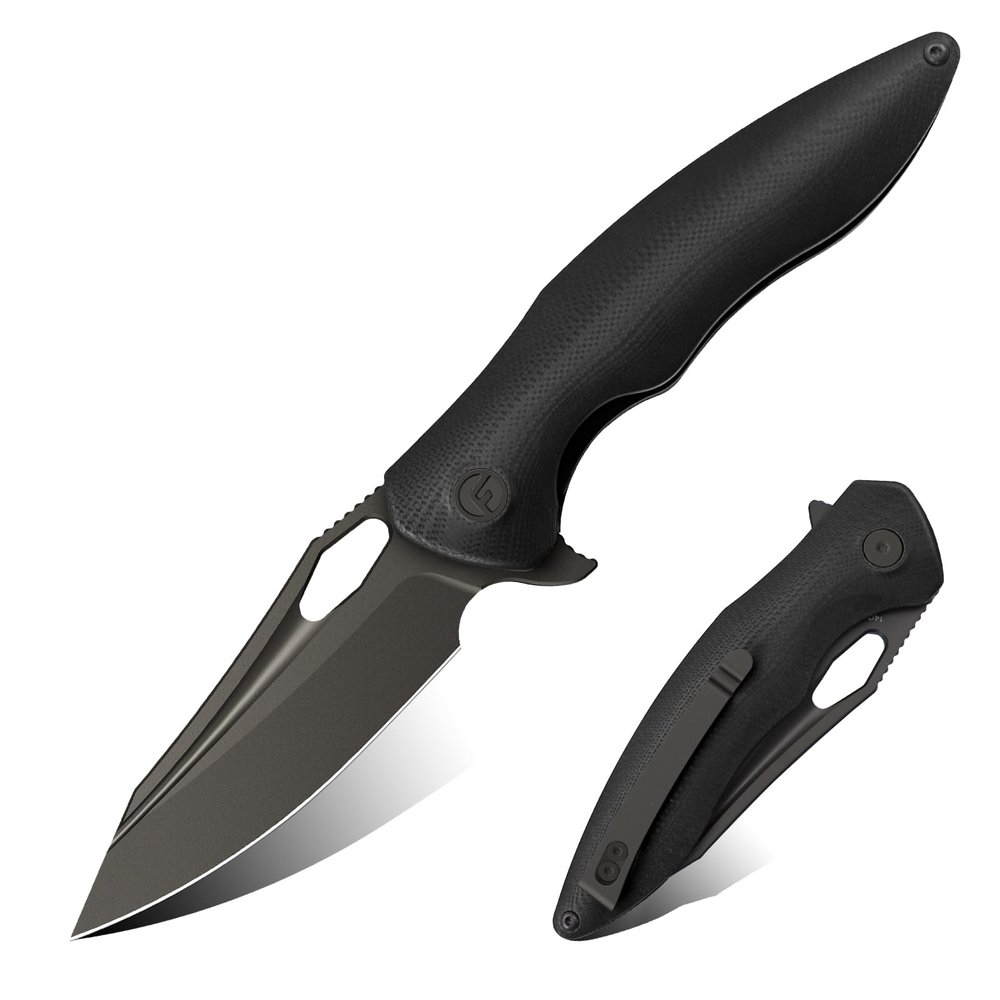 FINTISO Apollo Pocket Knife, 3.3" 14C28N Blade G10 Handle Folding Knife with Liner Lock, Small EDC Knife with Pocket Clip for Camping, Survival, Hunting, Unique Gift for Men Women