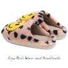 AIMINUO Women's Men's Retro Preppy Happy Face Slippers Comfy Warm Plush Slip-On House Slipper for Winter Indoor Soft Cushion Non-slip Fluffy Slides Slippers Spotted-Pink 10.5-11.5 Women/10-11 Men view 3