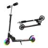 TENBOOM Scooter for Kids Ages 3+, Teens, Foldable Kick Scooter with Light up Wheels, Kickstand, 3 Adjustable Levels, Rear Brake, Lightweight Boys Girls Toys for Kids 5-7, Black view 1
