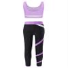 Huimingda Kid Girls 2 Piece Dance Outfits Sports Bra Crop Tank Top Athletic Leggings Set Gymnastics Tracksuit U Neck Purple 8 Years view 2