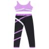 Huimingda Kid Girls 2 Piece Dance Outfits Sports Bra Crop Tank Top Athletic Leggings Set Gymnastics Tracksuit U Neck Purple 8 Years view 3