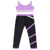 Huimingda Kid Girls 2 Piece Dance Outfits Sports Bra Crop Tank Top Athletic Leggings Set Gymnastics Tracksuit U Neck Purple 8 Years view 4