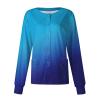 Scrub Jackets for Women Stretchy Patterned Long Sleeve Uniforms Button Down Nursing Shirt with Pockets view 1