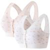 2Pack Middle-Aged Elder Woman Floral Wirefree Bra Front Button Closeure Soft Cotton Bra for Mom Grandma Gift Bra view 1