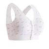 2Pack Middle-Aged Elder Woman Floral Wirefree Bra Front Button Closeure Soft Cotton Bra for Mom Grandma Gift Bra view 3