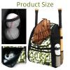 Bettukini Baseball Bag, Youth Baseball Bag Softball Bat Bag with Vented Shoe Compartment, Baseball Equipment Bag TBall Bat with Fence Hook, for Batting Mitten, Helmet, Teeball Gear Adult Green view 3
