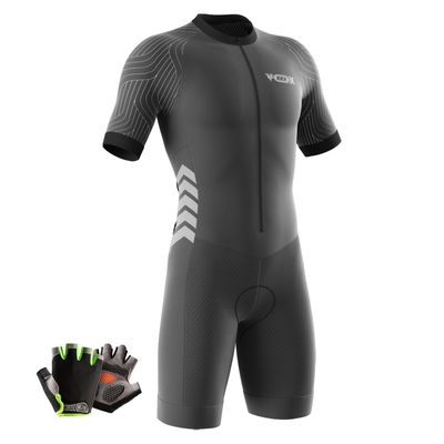 VOXCAUTQ Men's Cycling Skinsuit,Triathlon Suit Men,Trisuit for Swimming, Cycling, Running, Duathlon (Typ-1,XXS)