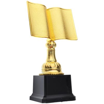 POPETPOP Reading Trophy Award for Reading Competitions Book Shaped Gold Trophy Cup Student Prize for Reading Achievement and Encouragement Ideal for Home and Library Recognition