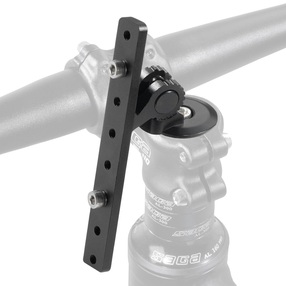 CyclingDeal Bike Bicycle Stem Mount Water Bottle Cage Adapter - Fully Adjustable for Bicycle Stem Top Cap - Premium Aluminum Alloy - for 1 Bottle Cage
