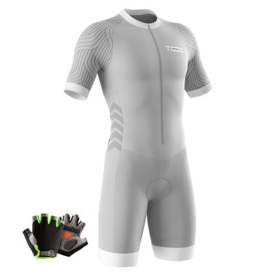 VOXCAUTQ Men's Cycling Skinsuit,Triathlon Suit Men,Trisuit for Swimming, Cycling, Running, Duathlon (Typ-4,5XL)