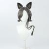 TEDPRBGE Game Cosplay Wig Deep Gray Hair Wig Short Straight Wigs with Bangs Cosplay Costume Wigs + Ears (Deep Gray) view 2