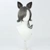 TEDPRBGE Game Cosplay Wig Deep Gray Hair Wig Short Straight Wigs with Bangs Cosplay Costume Wigs + Ears (Deep Gray) view 4