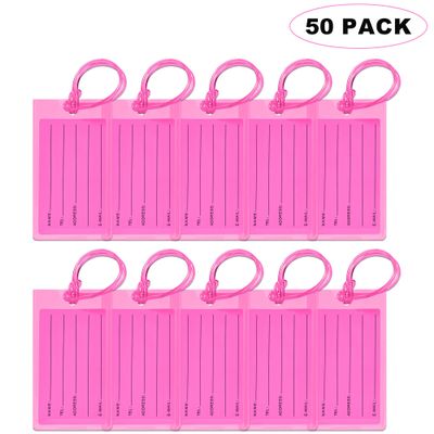 50 Pack Luggage Tags for Suitcases, Airplane Travel Essentials for Flying, International Travel Must Haves, and Luggage Accessories by Sodsay