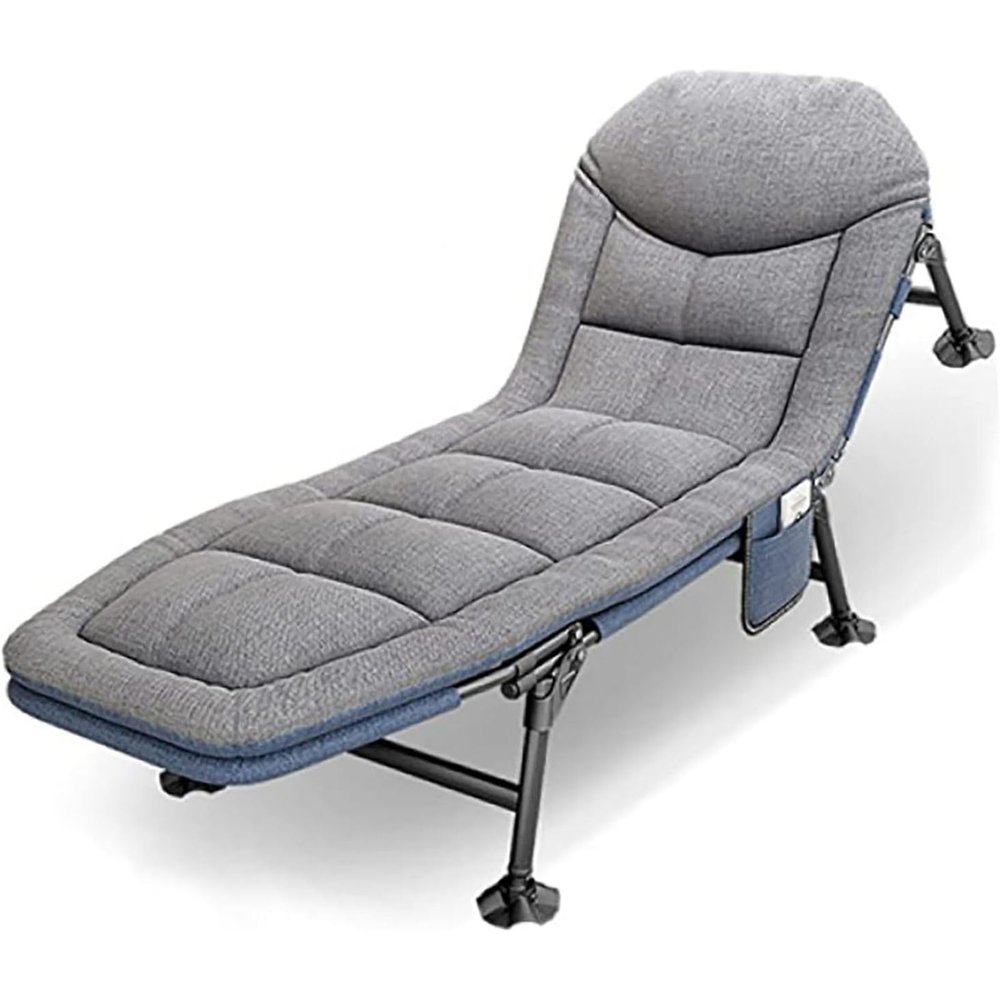 TopJia Folding Camping Beds with Mattress, Extra Wide Heavy Duty Sturdy Camp Bed for Adults, Portable Sleeping Cot for Travel Outdoor Office Indoor Fishing, 1774234