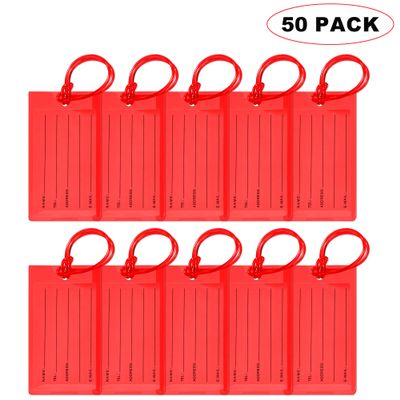 50 Pack Luggage Tags for Suitcases, Airplane Travel Essentials for Flying, International Travel Must Haves, and Luggage Accessories by Sodsay