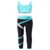 Huimingda Kid Girls 2 Piece Dance Outfits Sports Bra Crop Tank Top Athletic Leggings Set Gymnastics Tracksuit U Neck Blue 8 Years view 1