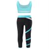 Huimingda Kid Girls 2 Piece Dance Outfits Sports Bra Crop Tank Top Athletic Leggings Set Gymnastics Tracksuit U Neck Blue 8 Years view 2