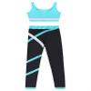 Huimingda Kid Girls 2 Piece Dance Outfits Sports Bra Crop Tank Top Athletic Leggings Set Gymnastics Tracksuit U Neck Blue 8 Years view 3