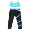 Huimingda Kid Girls 2 Piece Dance Outfits Sports Bra Crop Tank Top Athletic Leggings Set Gymnastics Tracksuit U Neck Blue 8 Years view 4