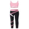 Huimingda Kid Girls 2 Piece Dance Outfits Sports Bra Crop Tank Top Athletic Leggings Set Gymnastics Tracksuit U Neck Pink 10 Years view 1