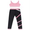 Huimingda Kid Girls 2 Piece Dance Outfits Sports Bra Crop Tank Top Athletic Leggings Set Gymnastics Tracksuit U Neck Pink 10 Years view 4