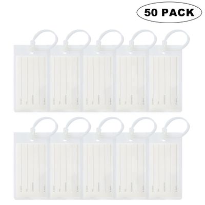 50 Pack Luggage Tags for Suitcases, Airplane Travel Essentials for Flying, International Travel Must Haves, and Luggage Accessories by Sodsay