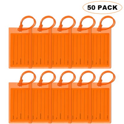 50 Pack Luggage Tags for Suitcases, Airplane Travel Essentials for Flying, International Travel Must Haves, and Luggage Accessories by Sodsay