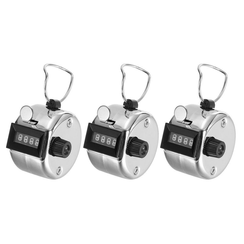 PATIKIL Clicker Counter, 3Pack Handheld Tally Counter Mechanical 4-Digit Number Click Pitch Counter for Coaching Knitting, Golf, Lap, Fishing, Silver