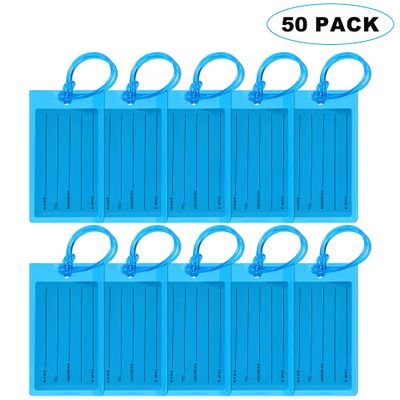 50 Pack Luggage Tags for Suitcases, Airplane Travel Essentials for Flying, International Travel Must Haves, and Luggage Accessories by Sodsay