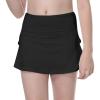 Girls Skirts Built in Shorts Athletic Tennis Skorts Flowy Toddler Girl Casual Fitness Yoga Running (Black, 14-15 Years) view 3