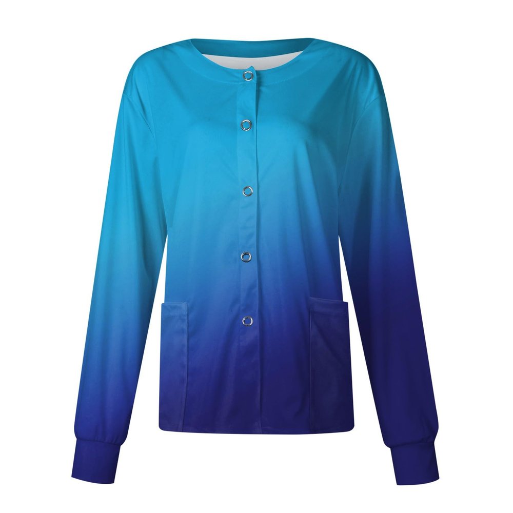 Scrub Jackets for Woman Printed Nurse Zip Up Nursing Jackets
