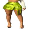 lovecarnation Women's Metallic Sexy Cargo Shorts Elastic High Waist Stretch Hotpants Rave Pants Party Clubwear G0659 Green S view 1