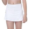 NineFit Basics Girls Skirts Built in Shorts Athletic Tennis Skorts Flowy Toddler Girl Casual Fitness Yoga Running (White, 8-9 Years) view 3