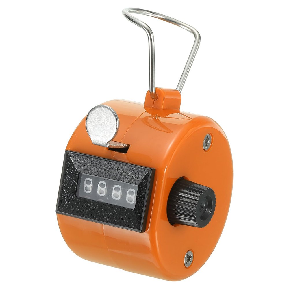 PATIKIL Clicker Counter, Handheld Tally Counter Mechanical 4-Digit Number Click Pitch Counter for Coaching Knitting, Golf, Lap, Fishing, Orange