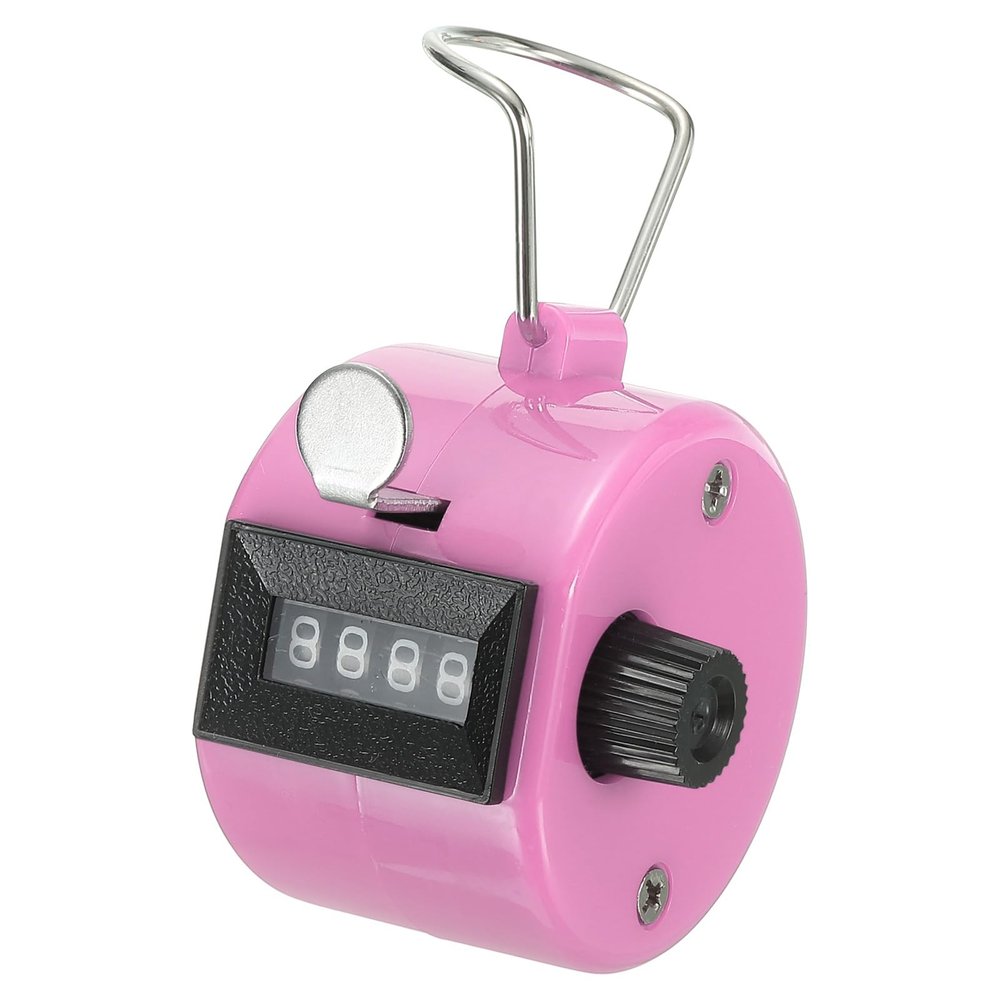 PATIKIL Clicker Counter,Handheld Tally Counter Mechanical 4-Digit Number Click Pitch Counter for Coaching Knitting, Golf, Lap, Fishing, Pink