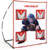 AOLIGEIJS Baseball & Softball Pitching Net,4 Pocket Baseball and Softball Pitching Strike Zone Target Net, with Realistic Catcher for Accuracy Training view 1
