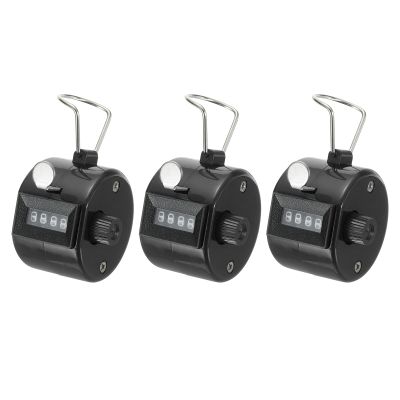 PATIKIL Clicker Counter, 3 Pack Handheld Tally Counter Mechanical 4-Digit Number Click Pitch Counter for Coaching Knitting, Golf, Lap, Fishing, Black