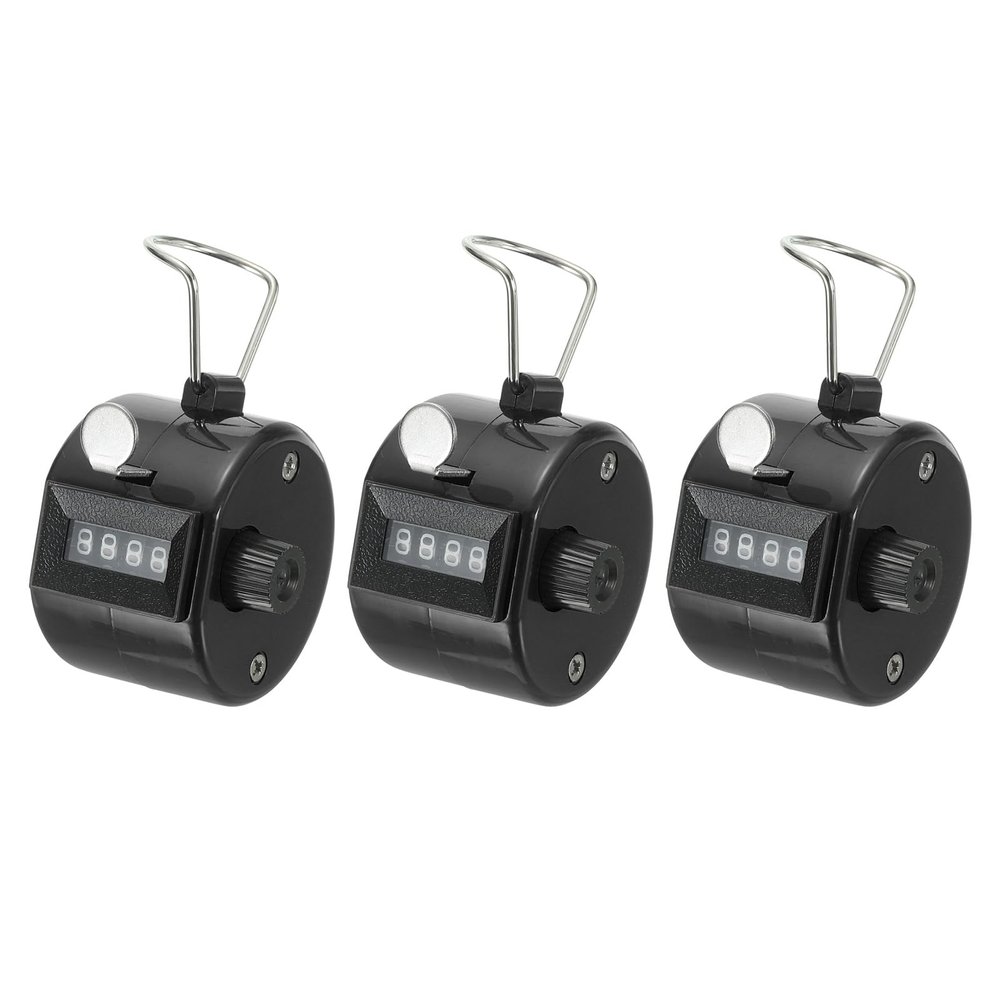 PATIKIL Clicker Counter, 3 Pack Handheld Tally Counter Mechanical 4-Digit Number Click Pitch Counter for Coaching Knitting, Golf, Lap, Fishing, Black