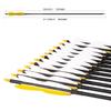 31" Carbon Hunting Arrows Archery Target Practice Arrows with 5" Turkey Feathers Spine 500 for Recurve Bow and Compound Bow(Pack of 12) (7.8MM Yellow) view 3