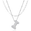 LUCA SMITH Initial Necklaces for Women, Dainty Cubic Zirconia Balloon Bubble Letter Necklace, Name Letter Alphabet Pendant Layered Choker Necklaces Personalized Jewelry Gift view 1