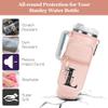 LOKASS for Stanley Cup Accessories 40 oz Water Bottle Carrier Bag with Phone Pocket for Stanley Tumbler Holder with Strap, Personalized Gifts with Floral Initial A-Z for Women/Girls/Stanley Cup Fans view 3