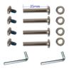 OD 15/64" (6mm) Shaft Hex Socket Screw Inline Skate Wheel Roller Blades Replacement Skate Wheel Axles Repair kit w/Installation Tools (35mm/1.37in) view 3