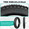 WEEROCK 20 Inch E Bike Tire Fat Bicycle Tire 20 X 3.0 Bike Tire 2 Pack Bicycle Tyre Folding Replacement Tire for 20 Inch Snow Bike Tricycle Electric Bike view 2