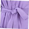 GALPADA Comfortable Waffle Bathrobe for Men Women Absorbent Spa Gown with Sleeves Cozy Long Robe Purple Xxxl for Relaxation view 3
