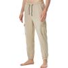 JEsilunmaMY Men's Multi Pockets Drawstring Yoga Pants Cotton Linen Elastic Waist Jogger Pants Loose Casual Workout Pants (Khaki,Small) view 1