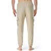 JEsilunmaMY Men's Multi Pockets Drawstring Yoga Pants Cotton Linen Elastic Waist Jogger Pants Loose Casual Workout Pants (Khaki,Small) view 3